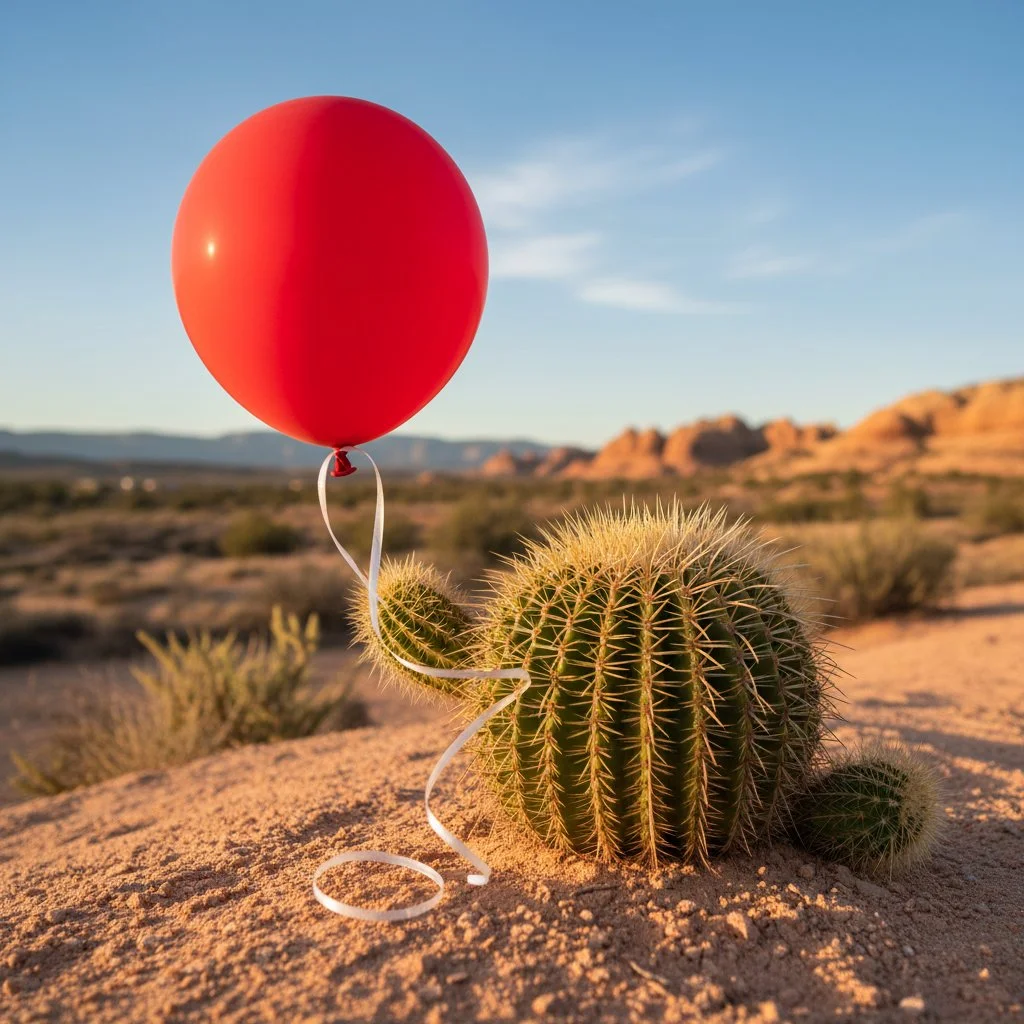 Balloon and cactus initial image